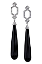 Ivanka Trump Long Onyx & Diamond Crossover Earrings available at Nordstrom