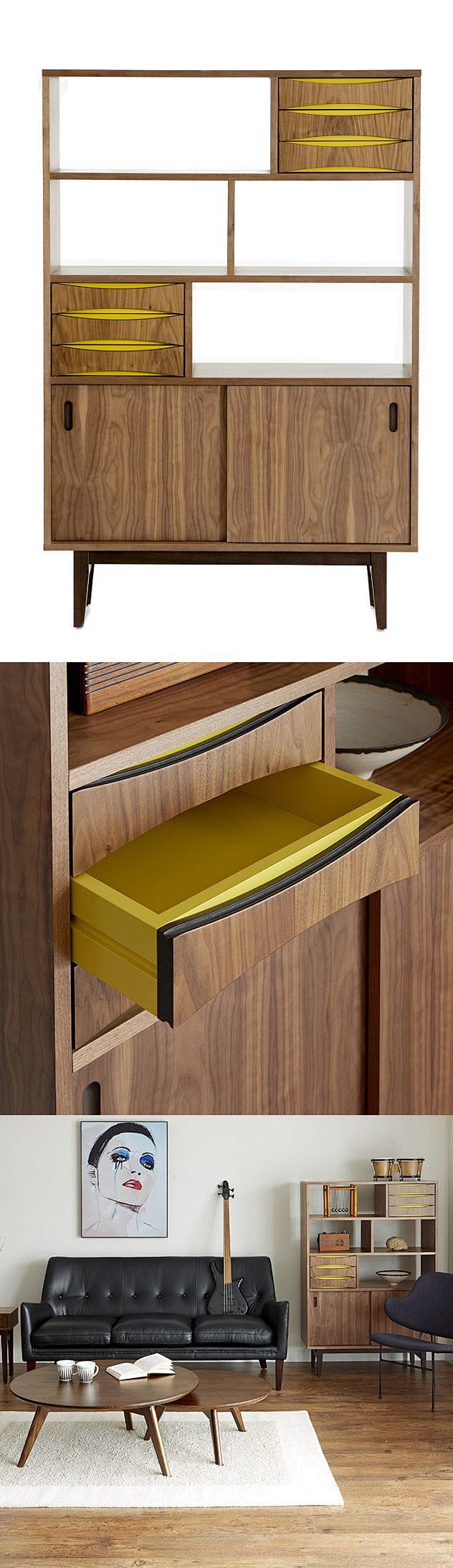 Coloured drawers: 