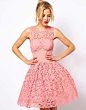 ASOS Prom Dress In Lace With Elastic Waist