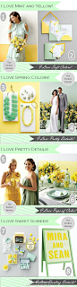 婚礼素材收集者：#婚礼色彩# 漂亮的婚礼色板：柠檬和薄荷绿 (@婚礼素材收集者 汇聚婚礼相关的一切)