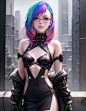 ArtStation - Cyberpunk Girl, Pawspite
