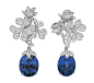 Dior 'PRÉCIEUSES' TRÈFLE EARRINGS: White gold, diamonds and sapphires.