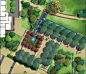 居住区花园-居住区休闲绿地-社区公园PSD彩色平面图