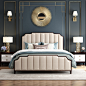美式床现代简约实木床欧式轻奢婚床港式1.8米高箱储物双人床-淘宝网