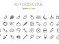 40 Food Icons by Graphics Bay Team in 30个给网页设计师准备的扁平化图标套装免费下载
