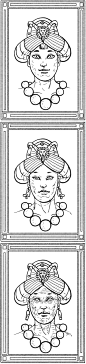 zern1999  的插画 皇女的肖像（童年、中年及老年）