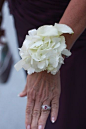 Hydrangea Wrist Corsage for mother of the bride and groom