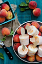 Bourbon, peaches and cream popsicles. I am ready for summer..: 