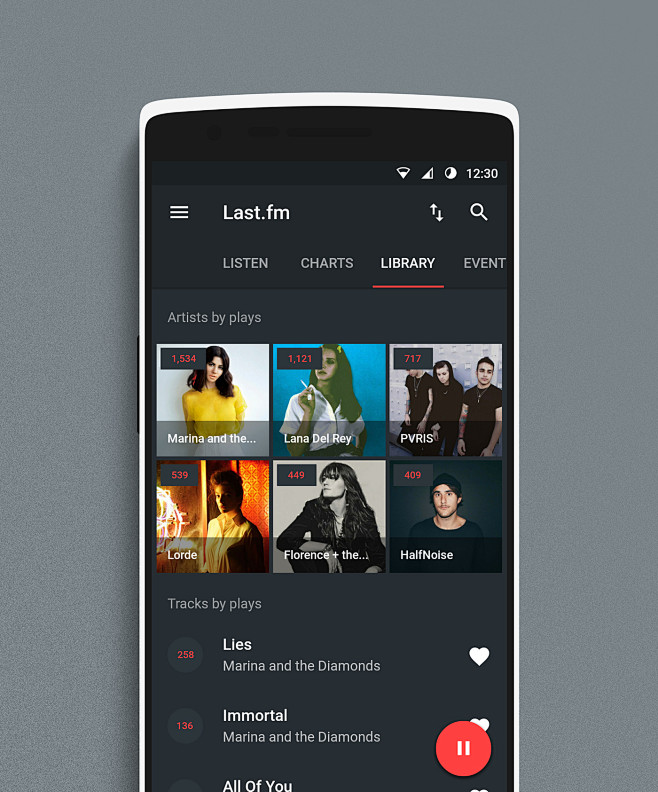 Last.fm app in Mater...