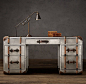 Richards' Metal Trunk Desk from Restoration Hardware.  I love this!: 