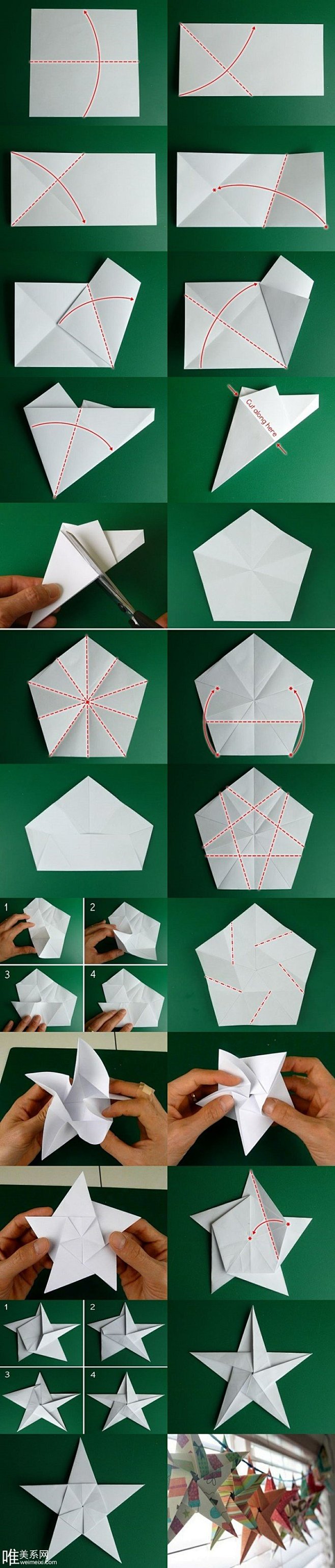 五角星一体折纸手工diy图片