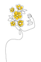 Mustard Bloom Girl Art Print by Explicit Design - X-Small