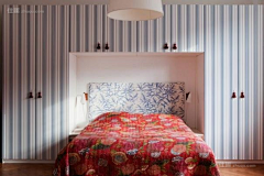 家装爱好者采集到卧室设计、床背景墙纸