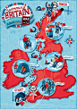 Map of Britain by Elly Walton - Psyched4Sport magazine - this ... | M…