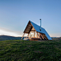 Remote hut offers holidaymakers vistas over the Kimo Valley : Anthony Hunt Design and Luke Stanley Architects have designed a tent-shaped rental hut for the summit of a hill in rural New South Wales, Australia.