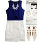 A fashion look from January 2015 featuring blue shirt, long white skirt and ivory shoes. Browse and shop related looks.
