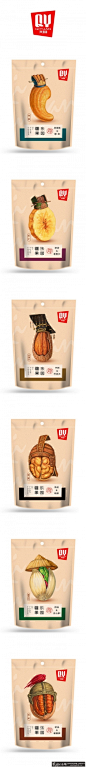创意坚果包装袋设计 古代官帽元素创意食品包装袋合成相撞品牌设计 齐园食品干果包装袋