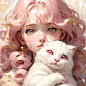 粉色头发小猫咪情侣头像 (5)