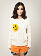 【正品包邮】KRAVITZ 带笑脸纯色毛衣 (女款) 原创 设计 新款 2013 代购  韩国