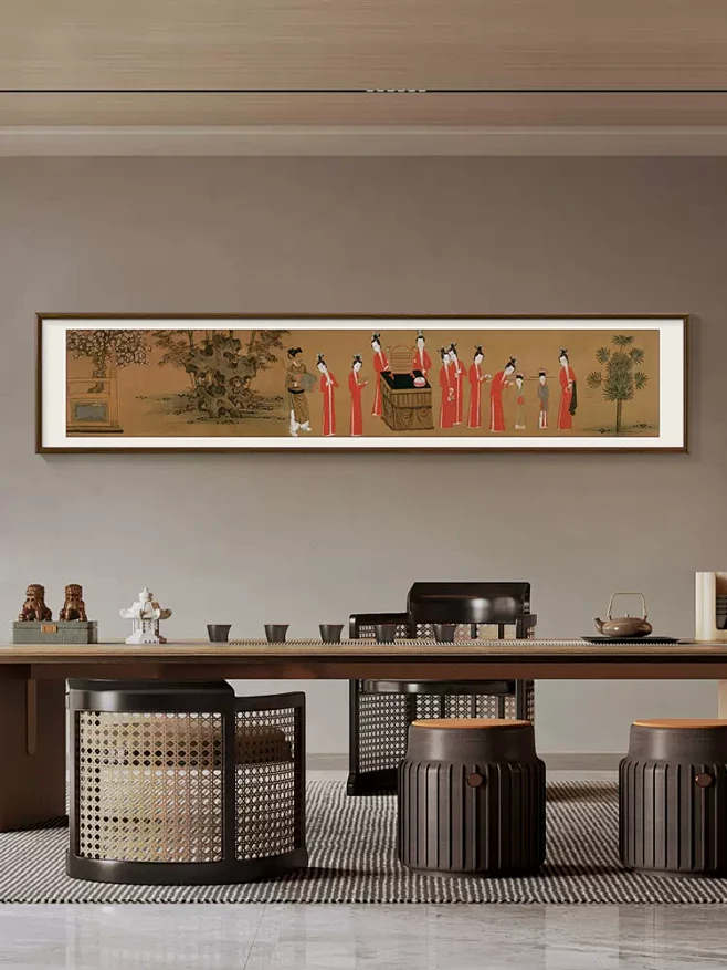 歌乐图新中式客厅挂画沙发背景墙装饰画国画...