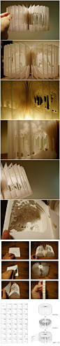 日本建筑师Yusuke Oono设计了这个360度无死角的立体书，无论从哪个角度，我们都可以欣赏到书本内页精美的镂空纸雕，如同真正的美女，无死角。