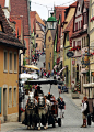 Rothenburg ob der Tauber, Bavaria, Germany。德国南部陶伯河上游的罗腾堡