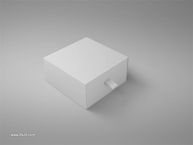可爱方形抽屉式纸盒产品包装智能贴图模型
