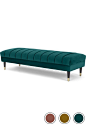 MADE Ottoman Bench, Seafoam Blue Velvet. NEW Evadine Benches Collection from MADE.COM...