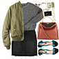 A fashion look from April 2016 featuring cotton sweater, brown jacket and mini skirt. Browse and shop related looks.