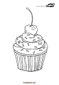14张杯子蛋糕甜甜圈巧克力冰激凌汉堡包涂色图片免费下载-红豆饭小学生简笔画大全