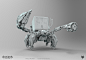 Horizon: Zero Dawn - Shell Walker, Miguel Angel Martinez : These are some of the concept stages for the Shell Walker. Its main function was to transport resources to the Robot Foundry. Over that function, in the early concept version, I gave it more perso