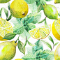 172号夏天水果柠檬饮料图案背景宣传海报手绘水彩JPG高清图片素材-淘宝网