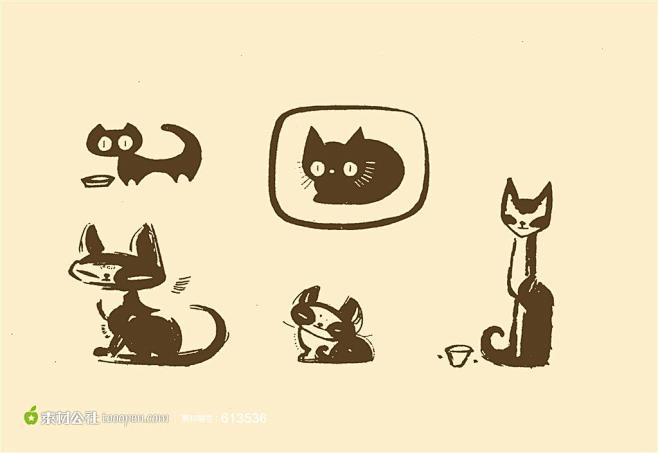 动物装饰画简笔画猫