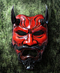Uncle Oni Mask 307 - Red Japanese Noh Style Fiberglass Art Mask Costu…