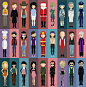 Set of people icons : profile, human, model, glasses, boy, user, business, interface, teacher, adult, vector, app, head, symbol, character, social, occupation, people, different, black, caucasian, female, fashion, computer, suit, portrait, flat, beard, cr