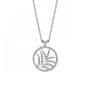 White Gold & Diamond Small Palm Pendant & Chain