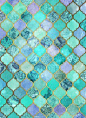 Cool Jade & Icy Mint Decorative Moroccan Tile Pattern Art Print by micklyn