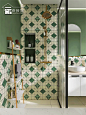 摩洛哥复古墨绿色花砖港式仿马赛克瓷砖卫生间厕所墙面砖浴室地砖-淘宝网