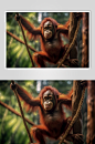 AI数字艺术萌趣猩猩动物摄影图片-众图网