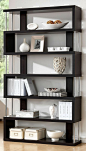 Barnes Dark Wenge 6 Shelf Modern Bookcase - check Amazon