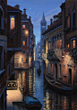 深夜，威尼斯，意大利