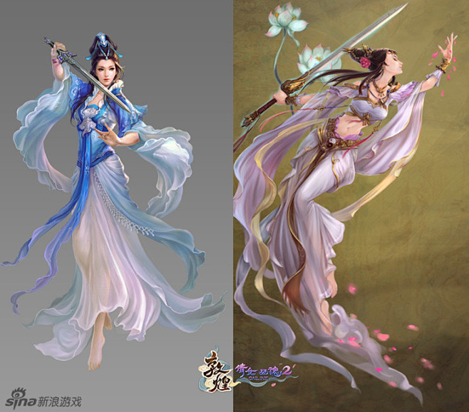 对比-女方士_游戏原画_游戏图_Game...