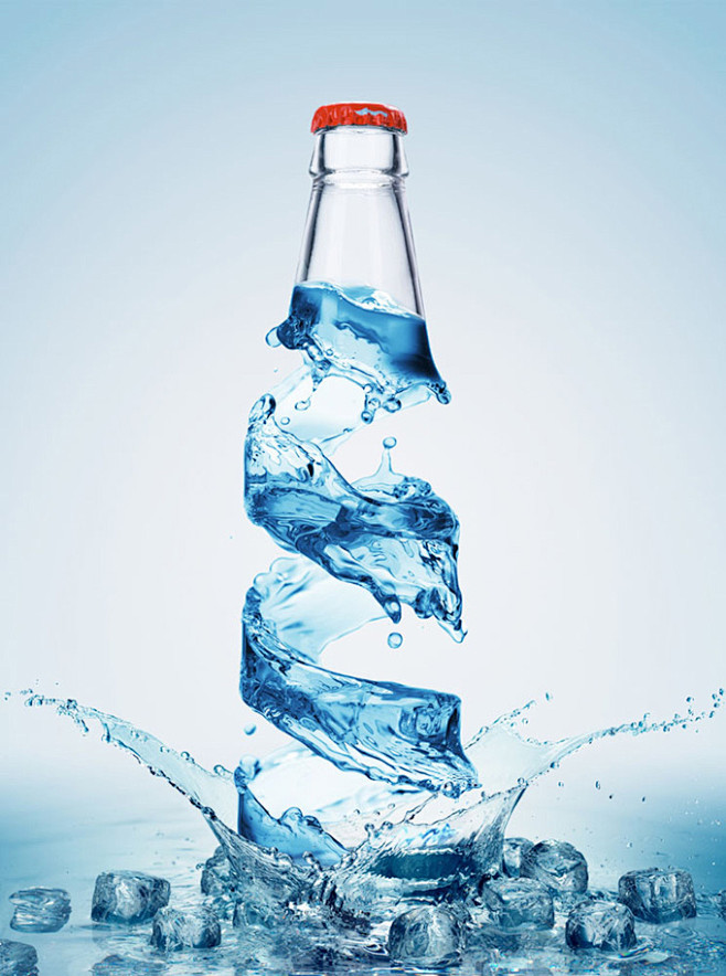 创意水组合矿泉水玻璃瓶高清图片 - 素材...