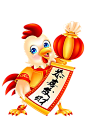 png元旦春节节日素材#红灯笼#手卡通鸡年#百年#对联