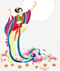 月亮花卉嫦娥中秋中国画高清素材 免费下载 页面网页 平面电商 创意素材 png素材