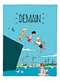 "Demain" Children Book : Pages from the book "Demain" inspired by the documentary of Melanie Laurent and Cyril Dion. A story of a family travelling the planet to meet people that are actually changing the world.Published by Actes Sud J