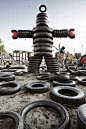 Cool Spaces for kids - tire playground