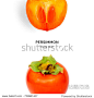 Creative layout made of persimmon on the white background. Food concept. Macro concept.