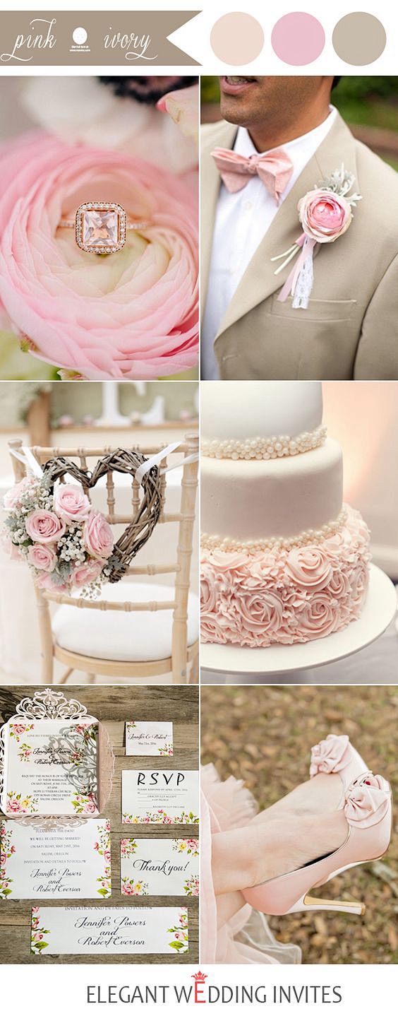 pink and ivory weddi...