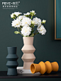 现代简约莫兰迪花瓶摆件家居客厅插花创意陶瓷干花器电视柜装饰品